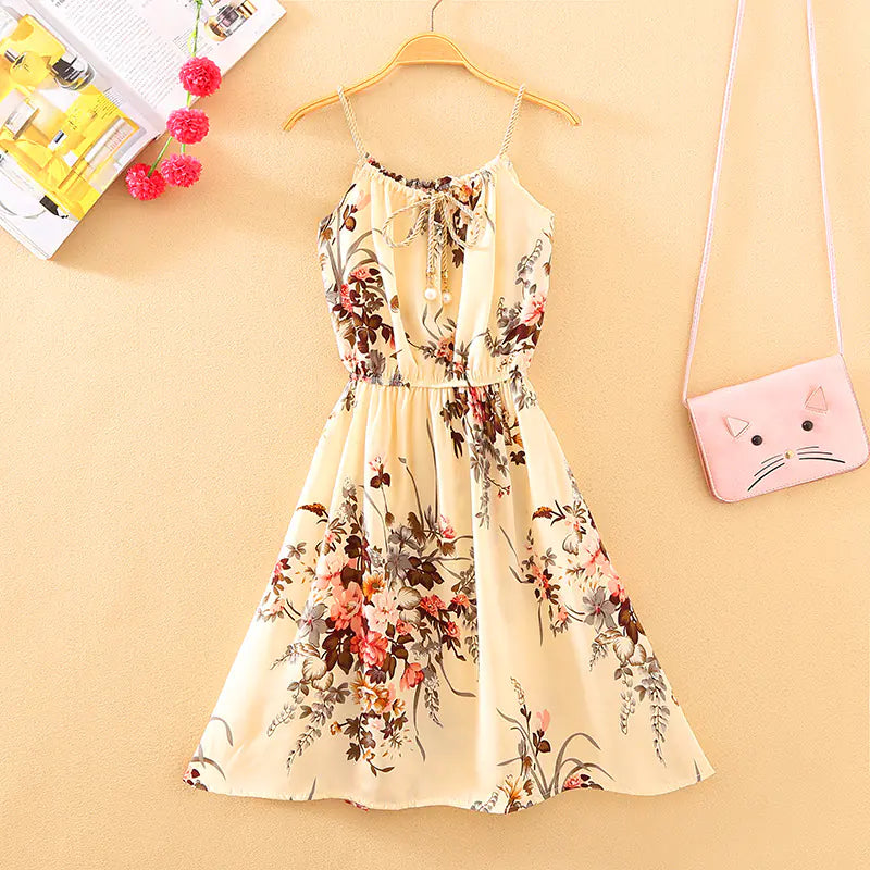 Bohemian Floral Chiffon Maxi Dress for Women