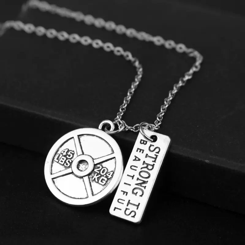 Dumbbell Pendant Necklace - Trendy Fitness Jewelry