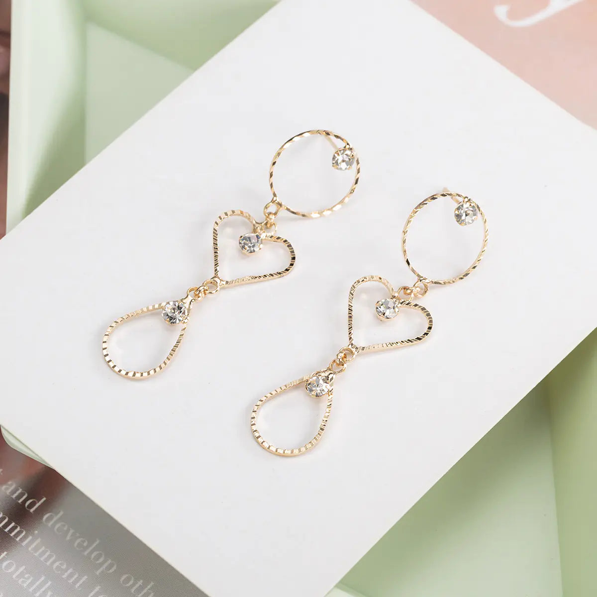 Korean Style Rhinestone Hoop Crystal Earrings for Women