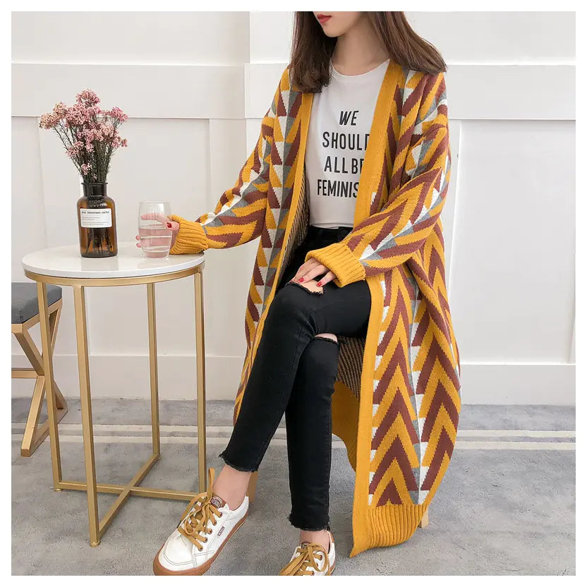 Geometric Cardigan Sweater for Women
