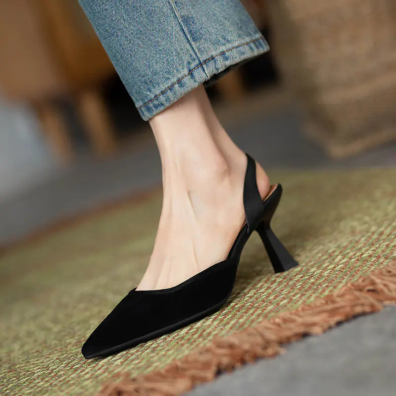Vintage Pointed Toe Heels for Women Summer