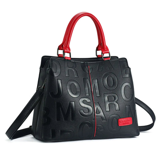 Ladies Quality Leather Letter Shoulder Bags. Women Luxury Handbags, Designer Fashion Large Capacity Tote Bag