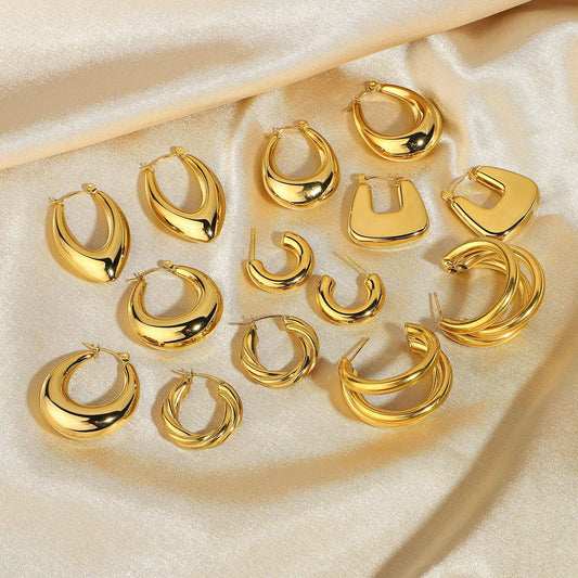 Stylish Stainless Steel Hoop Earrings for Women