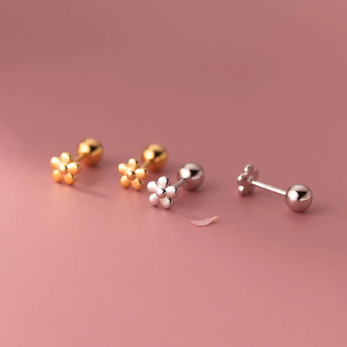 S925 Silver Flower Threaded Earrings for Women