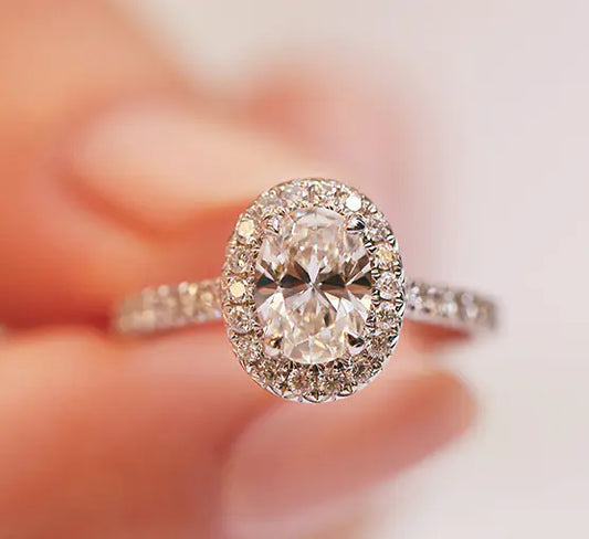 Oval Zircon Ring for Women - Stylish Pink White Jewelry