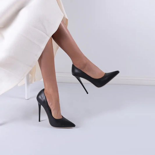 Pointed Toe Matte High Heels with 12cm Stiletto