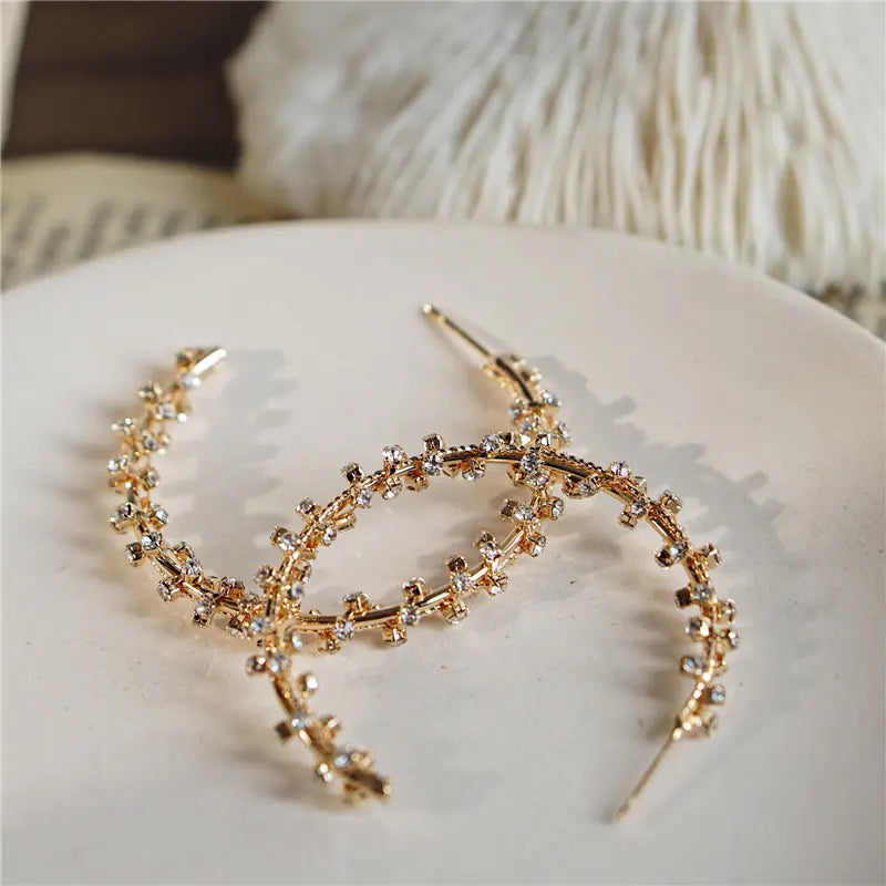 Rhinestone Wrapped Big Earrings for Women