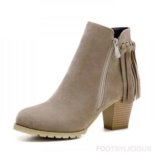 Fringe Ankle Boots - New Autumn Winter Chunky Heels