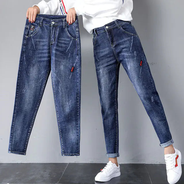High Waist Denim Harem Pants for Women - P295