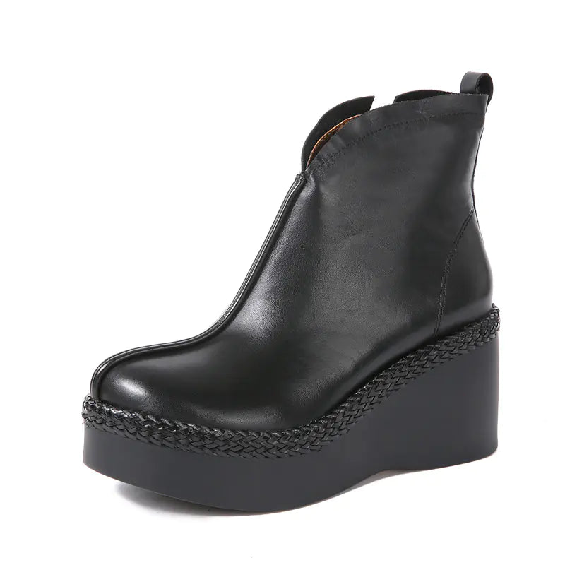 Handmade Leather Ankle Boots for Women - Casual Style