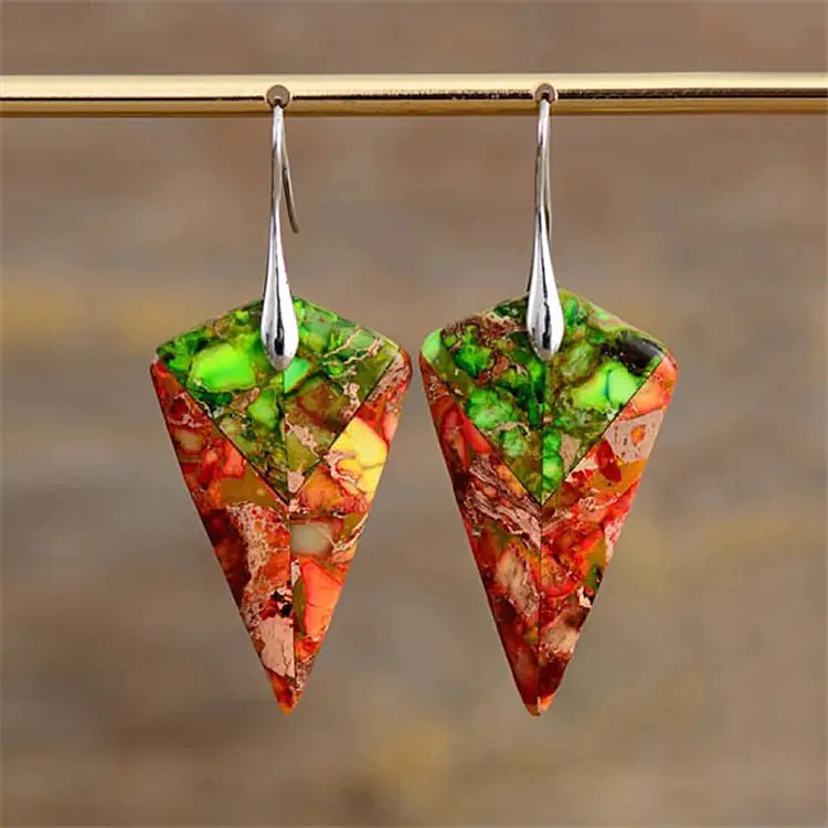 Colorful Teardrop Pendant Earrings for Women