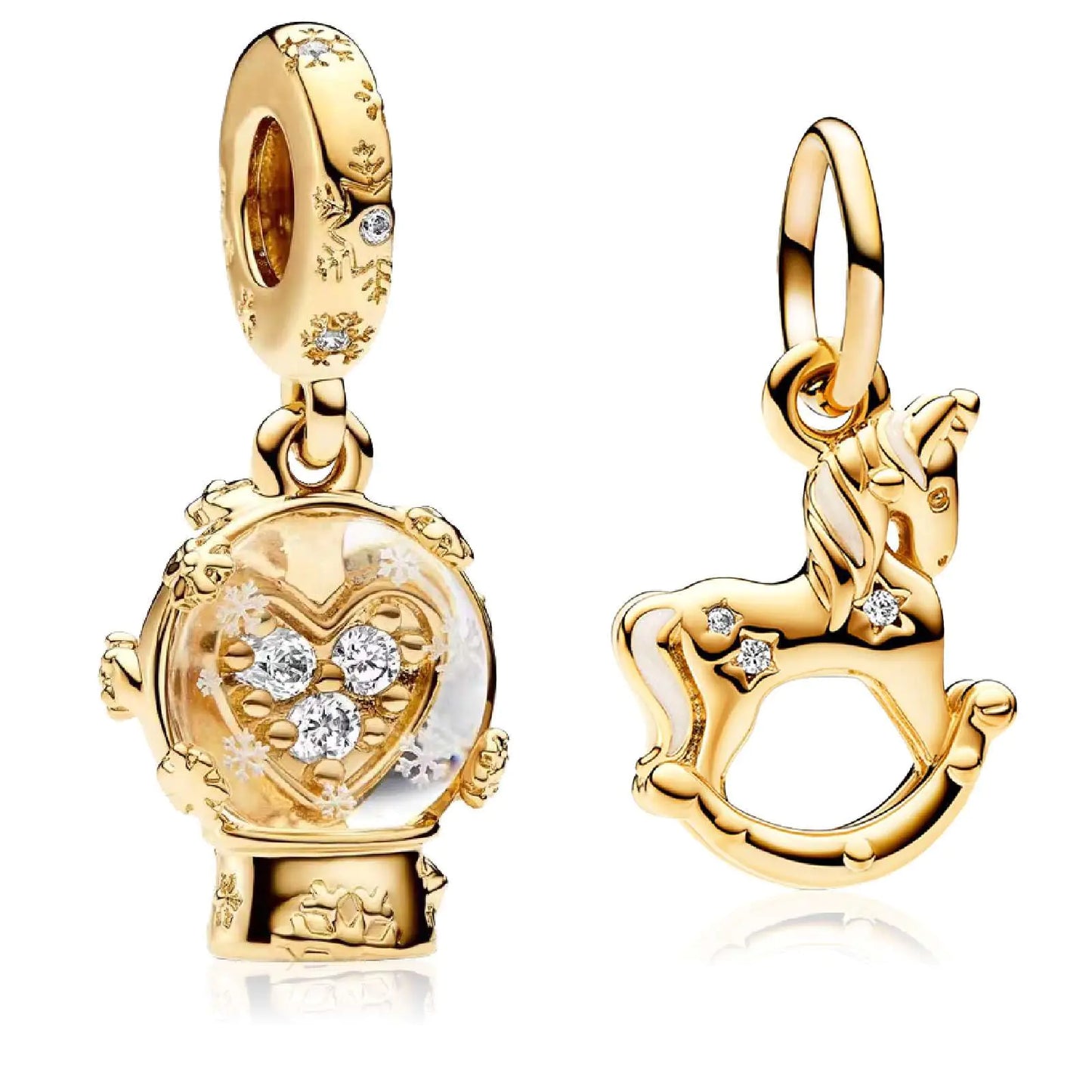 2 Piece/set S925 Sterling Silver Bead Charms for Bracelets and Necklaces. Christmas Family Birthday Women Jewelry Present