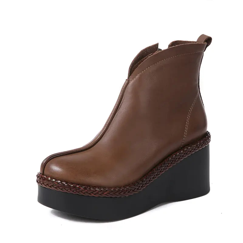 Handmade Leather Ankle Boots for Women - Casual Style
