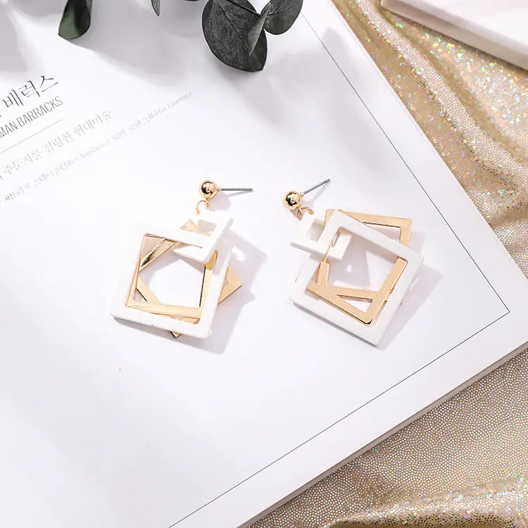Geometric Square Acrylic Earrings for Women