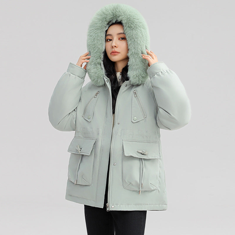 Horn Button Parka, Women's Loose Coat Jacket