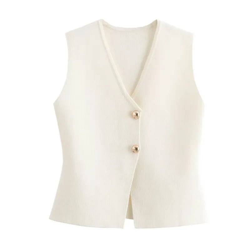 Fashionable Knitted Vest Women's Sweater Cardigan