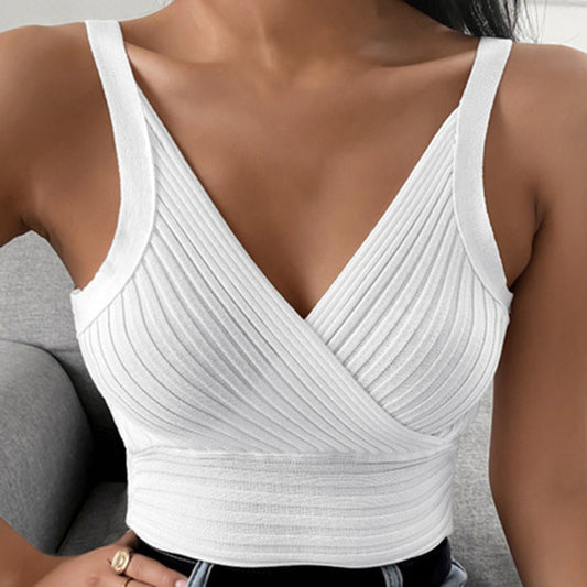 Women's Sleeveless V-Neck Casual Solid Color Tank Top