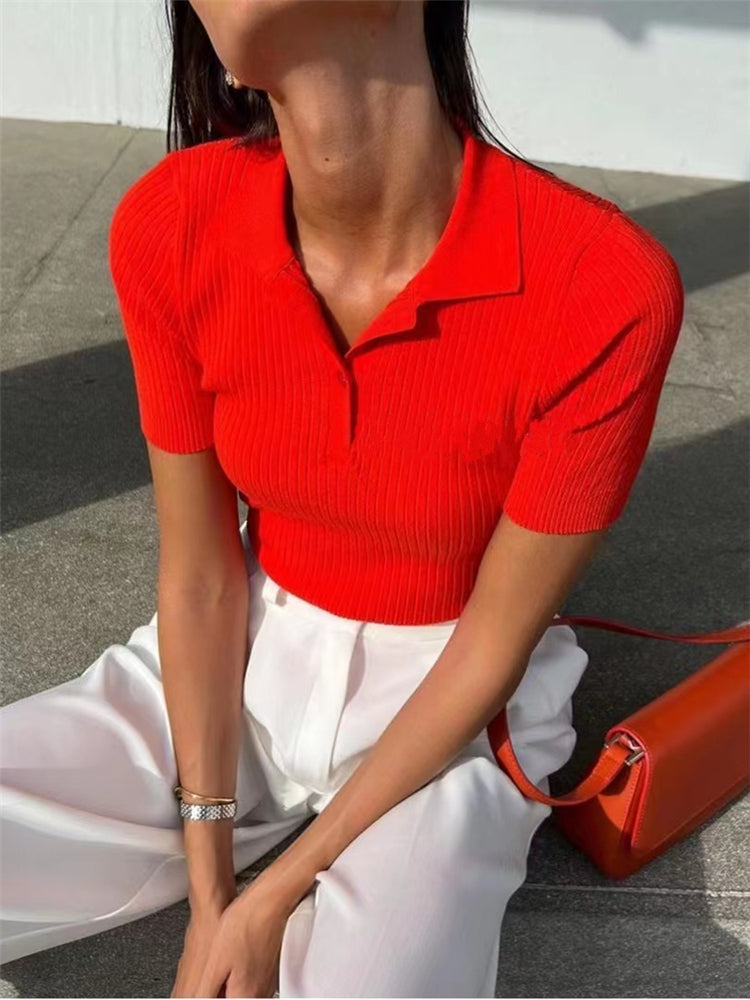 Fashionable Women's Summer Polo Shirts with Short Sleeves