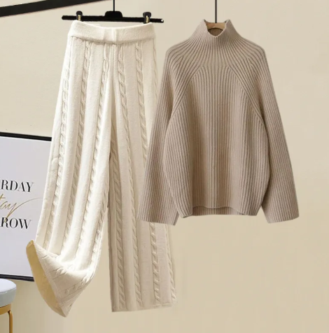 Women's Lazy Sweater Wide Leg Pants Vest Coat
