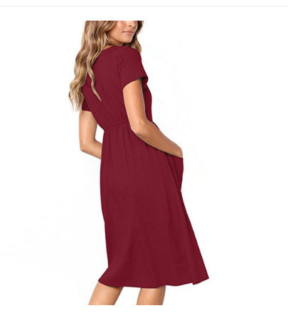 Maternity Dress with Button and Pocket Details