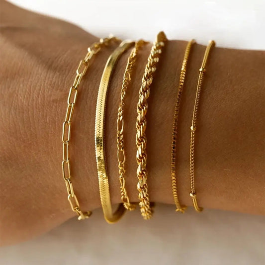 Simple Stainless Steel Exquisite Bead Necklace Bracelet