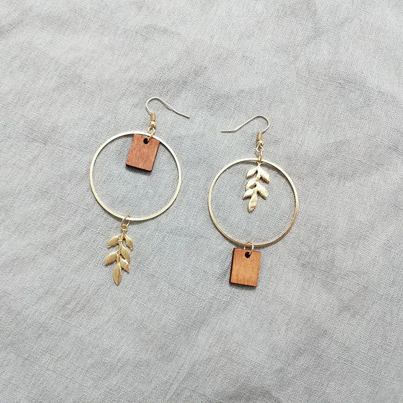 Wooden Leaf Earrings for Women - Fashionable Design