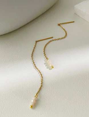 Delicate Handmade Pearl Drop Earrings for Women