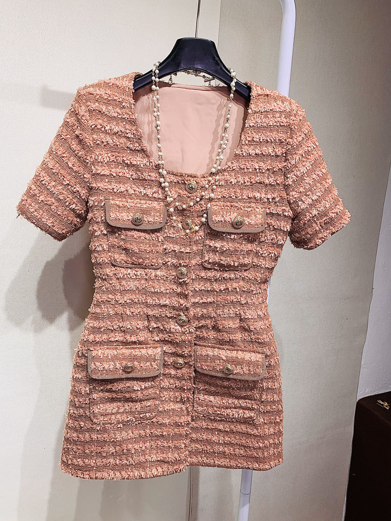 Classic Short Sleeve Waist-controlled Women's Dress