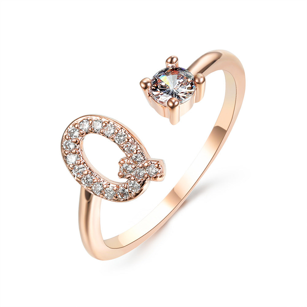 Adjustable 26 Initial Letter Rings. Fashion Simple Elegant Jewelry for Women