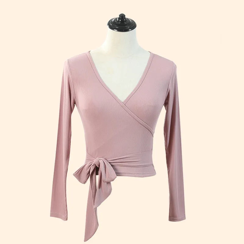 Stretchy Dance Wrap Blouse