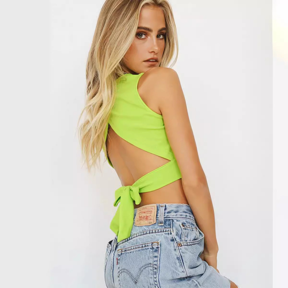 Knit Hollow Short Tank Top - Women's Fashion