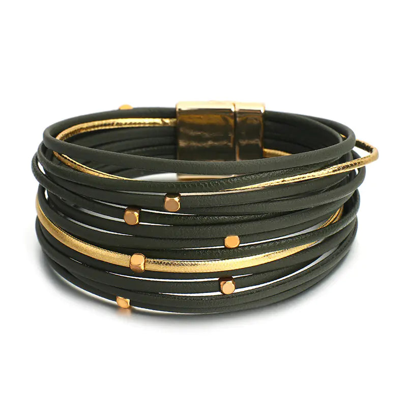 Vintage Beads Soft Leather Women's Bracelet