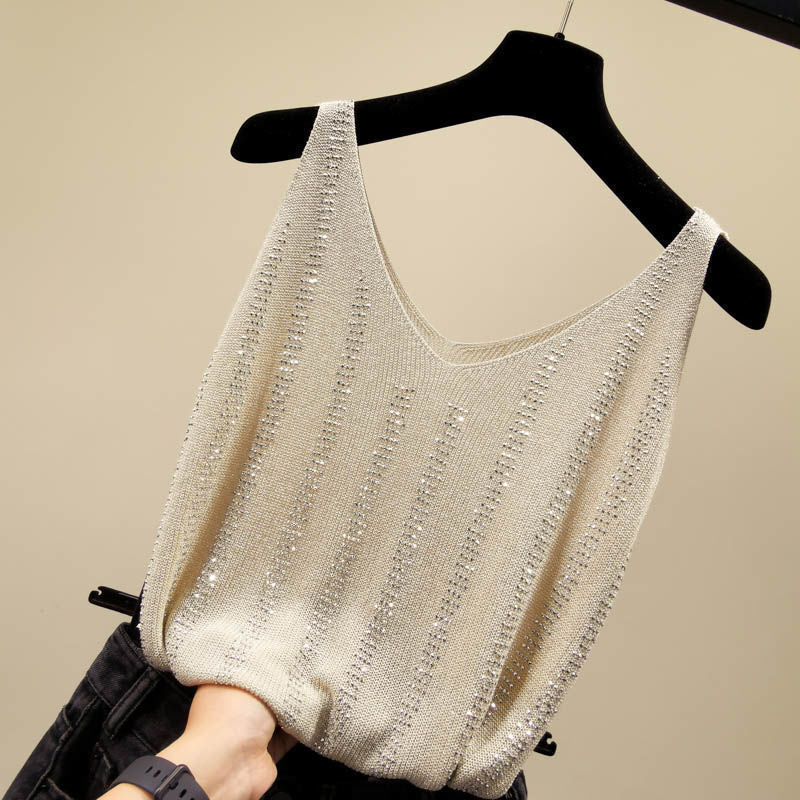 Summer Women's Loose Fit Knitted Tank Top
