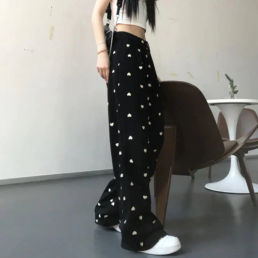 Tibetan Blue Skeleton Head Loose Relaxed Pants for Women