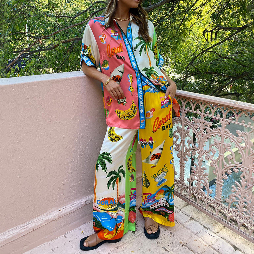 Women's Casual Printed Two-Piece Set