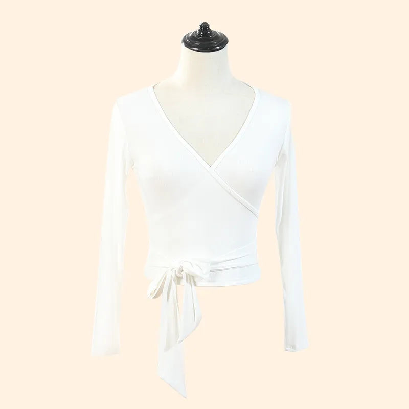 Stretchy Dance Wrap Blouse