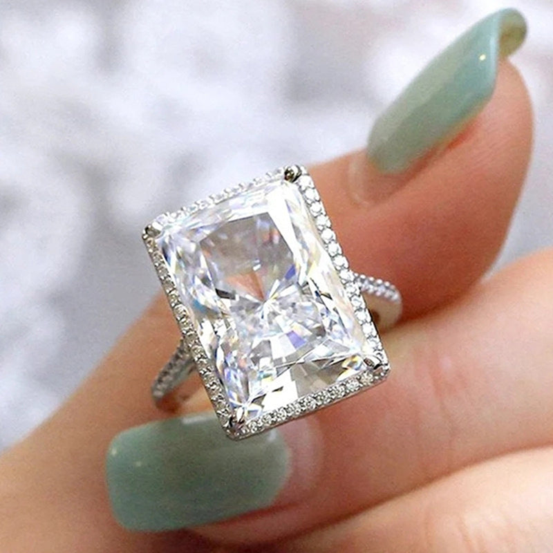 Bright Rectangular Eye-catching Ring Fashion Simple Jewelry rings