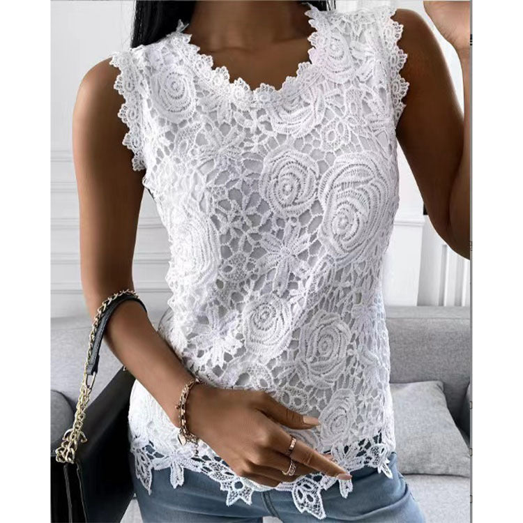 Women's Summer Lace Vest Tops in Sizes S-5XL