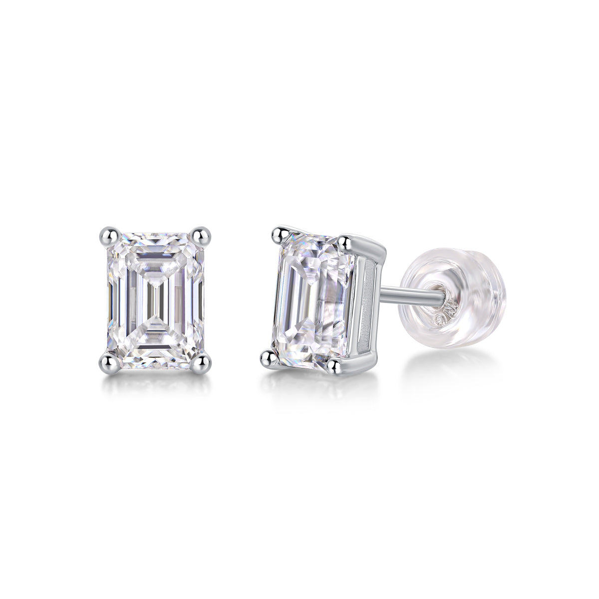 Sink Into Luxury Fashion Diamond Earrings. Studs Set With Mosan Diamond Silver Ornaments