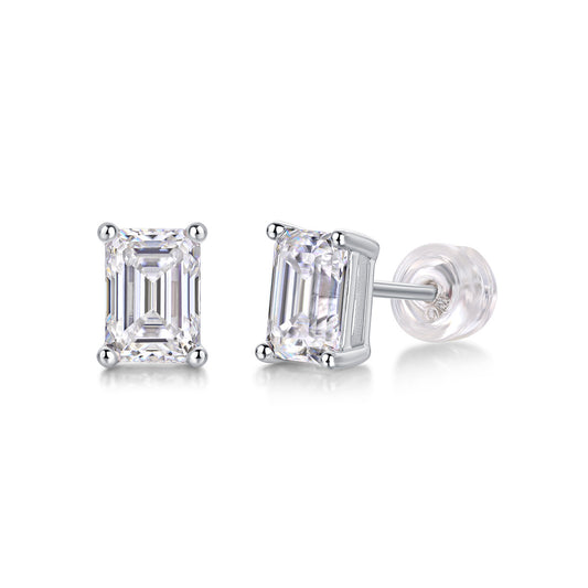 Sink Into Luxury Fashion Diamond Earrings. Studs Set With Mosan Diamond Silver Ornaments