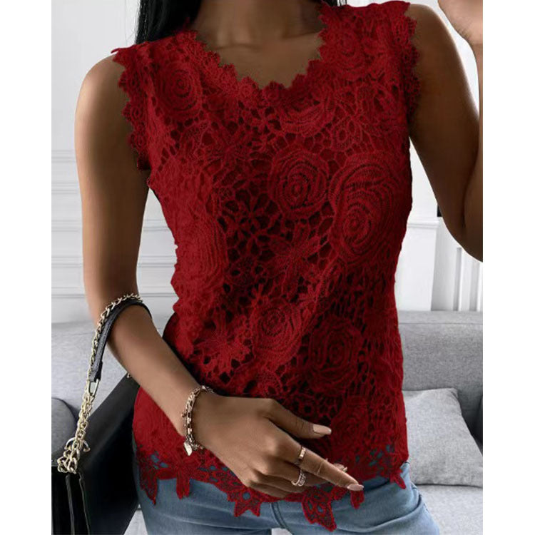 Women's Summer Lace Vest Tops in Sizes S-5XL