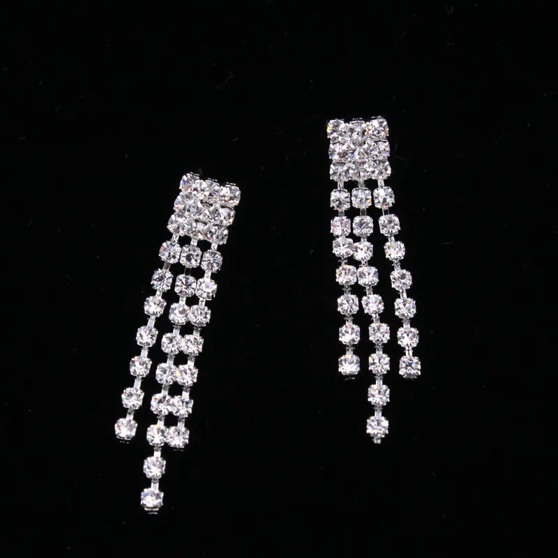 Trendy Multi-layer Necklace and Earrings Bridal Set