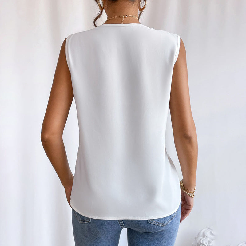 Women's Elegant V Neck Tank Tops. Summer Casual Sleeveless Shirts blouses