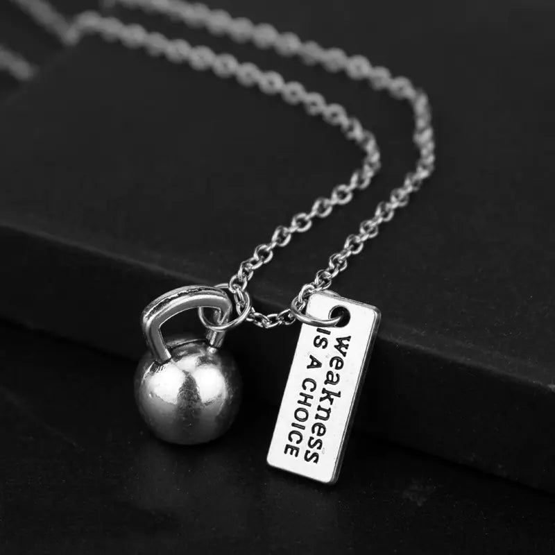 Dumbbell Pendant Necklace - Trendy Fitness Jewelry