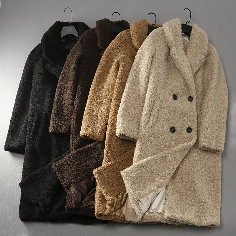 Women's Loose Lapel Long Soft Teddy Coat Jacket