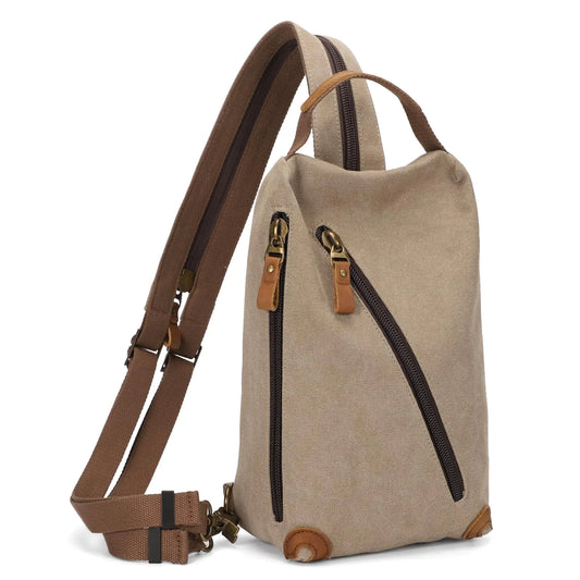 Canvas Sling Bag crossbody Bags. Small Backpack Travel convertible purses for Women & Men