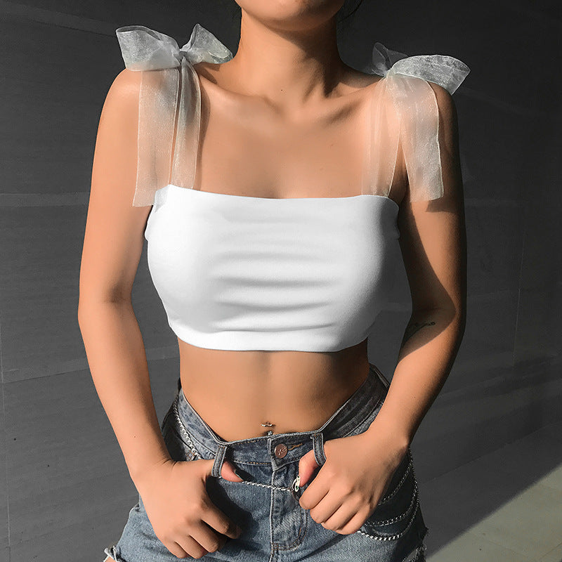 Women's Backless Mesh Strap Tank Top - Spring/Summer 2019