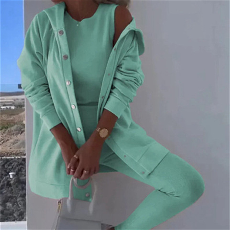Women's Hooded Sweater Vest & Pants