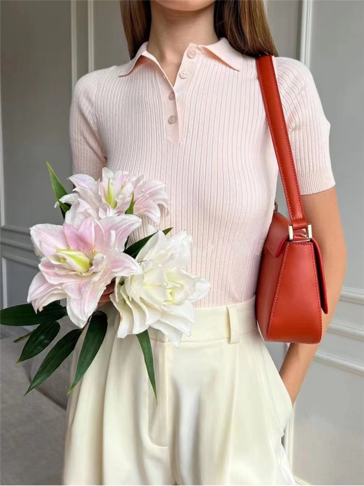 Fashionable Women's Summer Polo Shirts with Short Sleeves