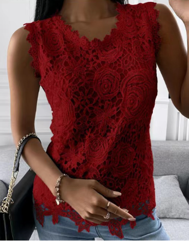 Women's Summer Lace Vest Tops in Sizes S-5XL
